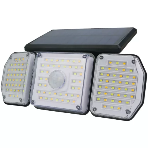Entac Napelemes Műanyag Fali lámpa 2.3W SMD 3 fej mozgásérzékelővel + IR (ESL3H-122SMD-IR)