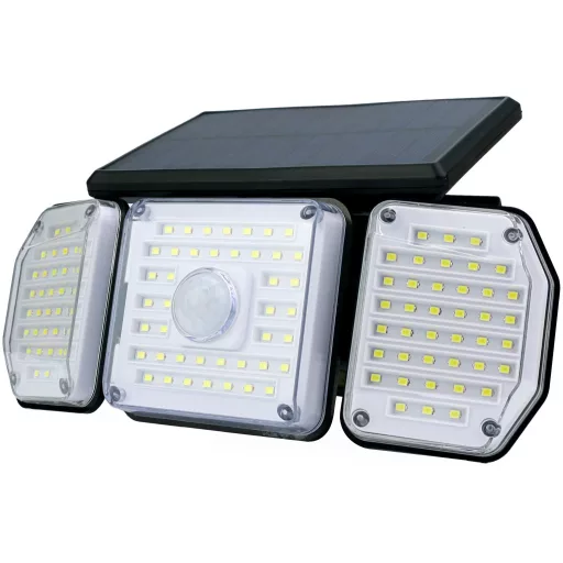 Entac Napelemes Műanyag Fali lámpa 2W SMD 3 fej mozgásérzékelővel (ESL3H-122SMD)