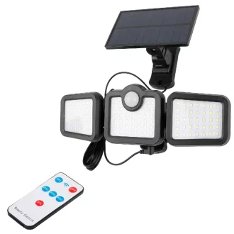  Entac Napelemes Műanyag Fali lámpa 15W SMD 3 fej levehető szolárpanel (ESL3H-SMD-RS)