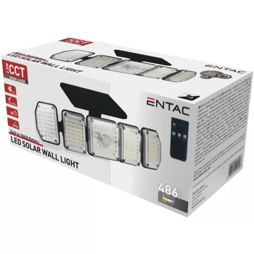 Entac Napelemes Műanyag Fali lámpa 2.5W SMD CCT 5 fej mozgásérzékelővel + IR (ESL5H-214SMD-IR)
