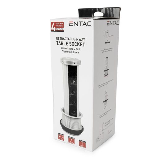 Entac Elosztó 4 Foglalat Függőleges 1.5m 3G1.5 (EVSE1.5G4-1.5)