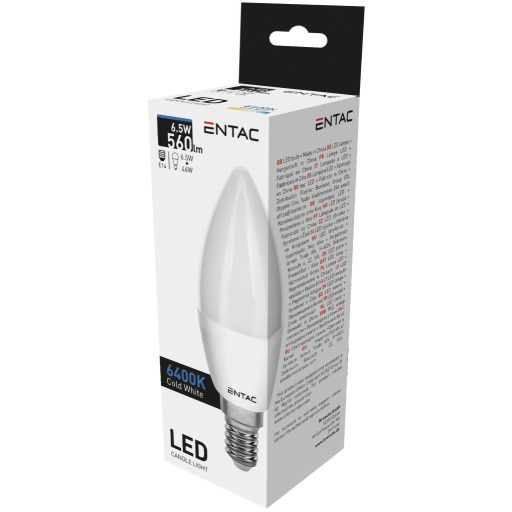 Entac LED Candle E14 6,5W CW 6400K (LLC14-6,5W-CW)