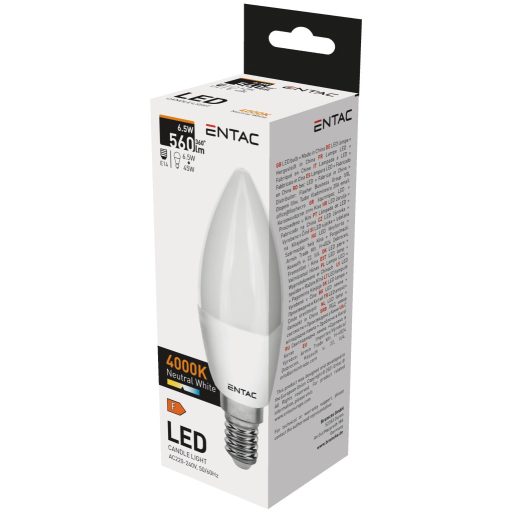 Entac LED Candle E14 6,5W NW 4000K (LLC14-6,5W-NW)