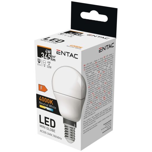 Entac LED Mini Globe E14 4W NW 4000K (LLMG14-4W-NW)