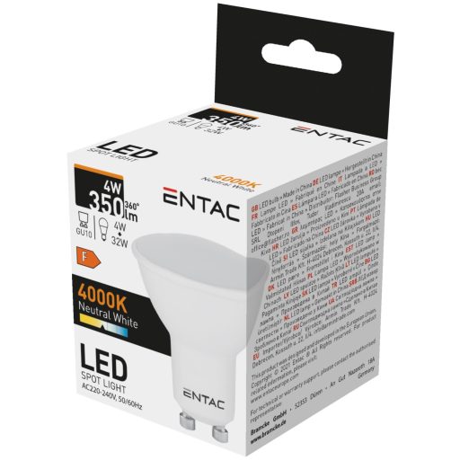 Entac LED Spot Wide Angle GU10 4W NW 4000K (LLSW-4W-NW)