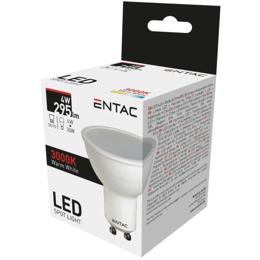 Entac LED Spot Wide Angle GU10 4W WW 3000K (LLSW-4W-WW)