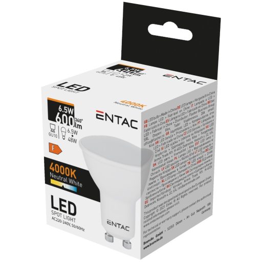 Entac LED Spot Wide Angle GU10 6,5W NW 4000K (LLSW-6,5W-NW)