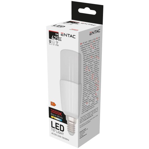 Entac LED T37 E14 5W WW 3000K (LLT14-5W-WW)