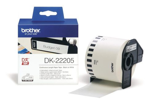  Brother DK-22205 folytonos szalagcímke 62mm x 30,48m öntapadós fehér 