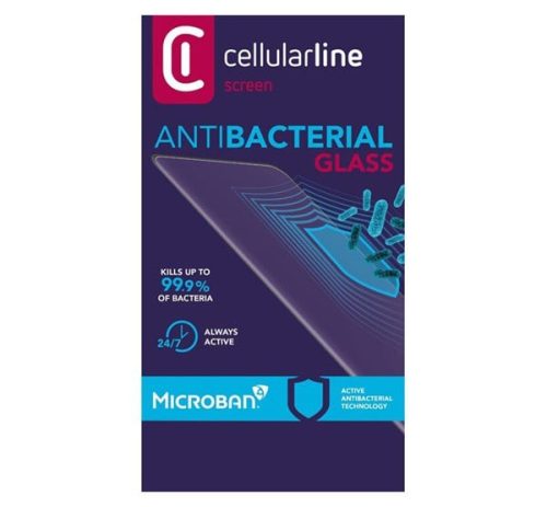  CELLULARLINE ANTIBIOM képernyővédő üveg (antibakteriális, ultravékony, 9H) FEKETE [Samsung Galaxy A52s 5G (SM-A528)] 