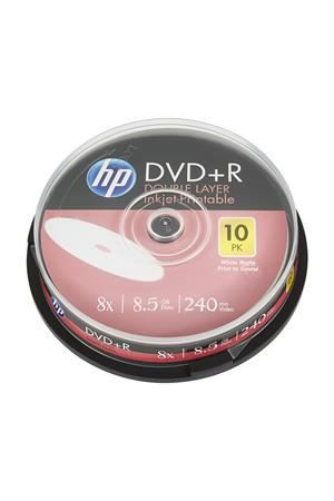  HP DVD+R DL 8.5GB 8x Dual Layer DVD lemez nyomtatható hengeres 10db/henger (DVDH+8DLB10N) 