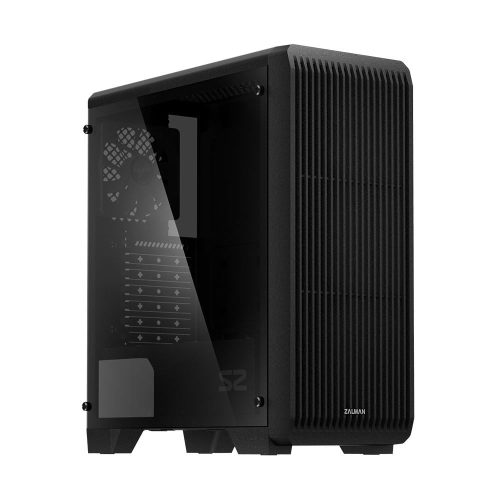  Zalman S2 TG táp nélküli ablakos ház fekete 