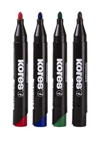  KORES Alkoholos marker, 3-5 mm, kúpos, "K-Marker", 4 különböző szín (20943) 