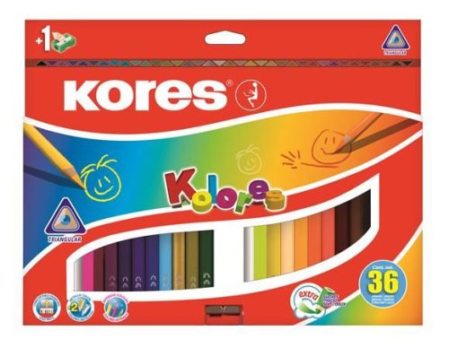  Kores Triangular színes ceruza készlet 36 különböző szín (93336) 
