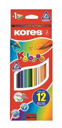  Kores Triangular színes ceruza készlet 12 különböző szín (93312) 