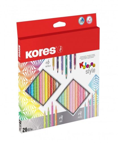  Kores Kolores Style színes ceruza készlet 26 különböző szín (93320) 