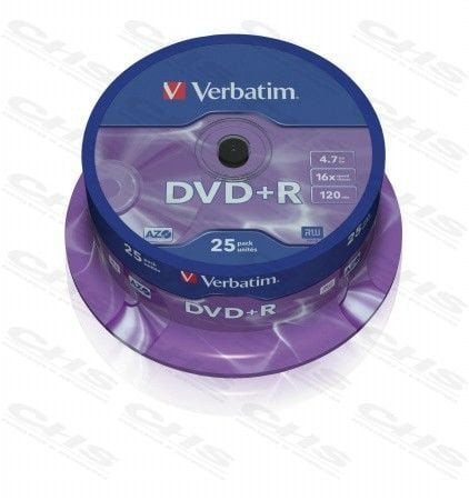  Verbatim DVD+R 4.7GB 16x DVD lemez 25db/henger 