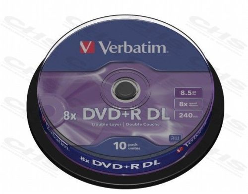  Verbatim DVD+R 8.5GB 8X Doublelayer DVD lemez 10db/henger 