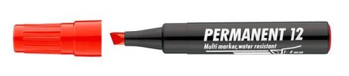  Alkoholos marker, 1-4 mm, vágott, ICO "Permanent 12", piros (TICP12P) 