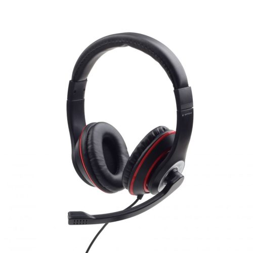  Gembird MHS-03-BKRD sztereó headset fekete-piros 