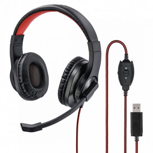  Hama HS-USB400 sztereó headset fekete-piros (139927) 