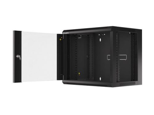  Lanberg 9U 19" fali rack szekrény 570x450mm fekete (WFFA-5409-10B) 