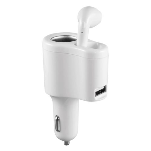  Somogyi Bluetooth fülhallgató autós töltővel fehér (SABT 31) 