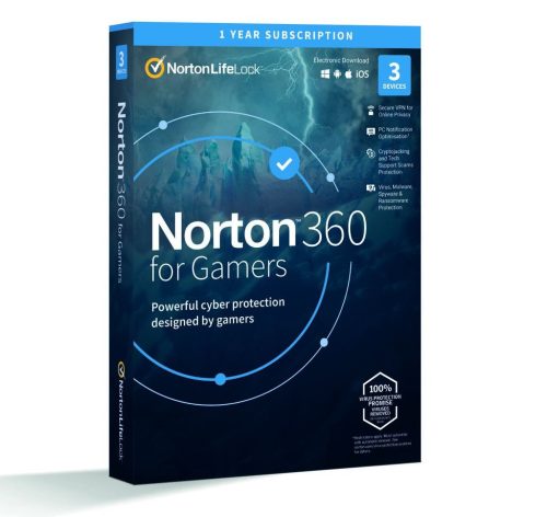  NortonLifeLock Norton 360 for Gamers 50GB HU 1 felhasználó 3 eszköz 1 év dobozos vírusirtó szoftver (21418946) 