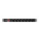  Lanberg PDU 19" 1U 10A 7 dugalj 2m rack elosztó fekete (PDU-07F-0200-IEC-BK) 