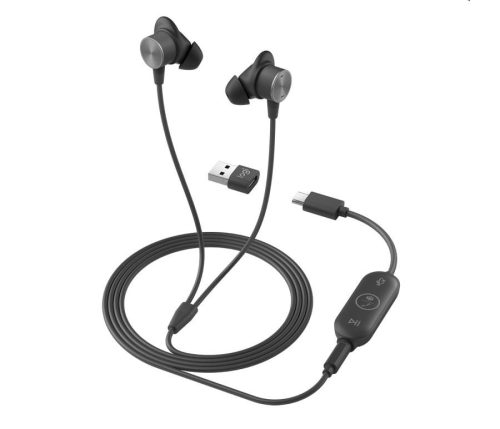  Logitech Zone MSFT Teams mikrofonos fejhallgató fekete (981-001009) 