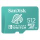  512GB microSDXC Sandisk Nintendo Switch UHS-I CL10 U3 A1 V30 (186522 / SDSQXAO-512G-GNCZN) 