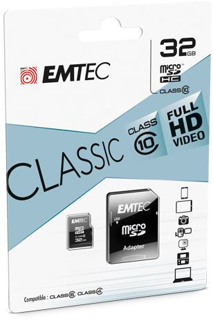  32GB microSDXC Emtec Classic CL10 + adapter (ECMSDM32GHC10CG) 