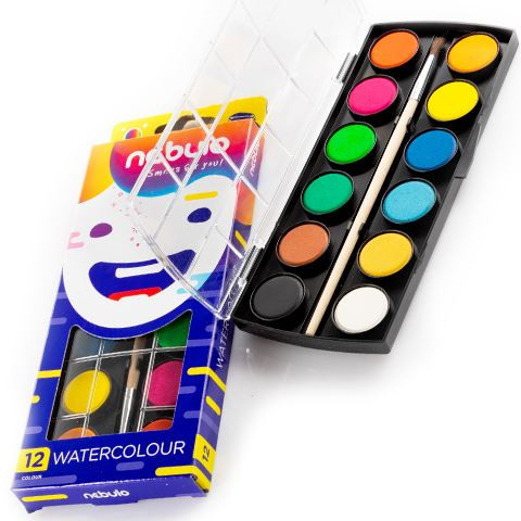  Nebulo vízfesték készlet 12 színű 23mm-es korongokkal (NVF-23-12) 