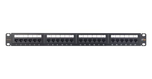  Nikomax UTP patch panel cat.5e 24 port 19" 1U (NMC-RP24UD2-ES-1U-BK) 