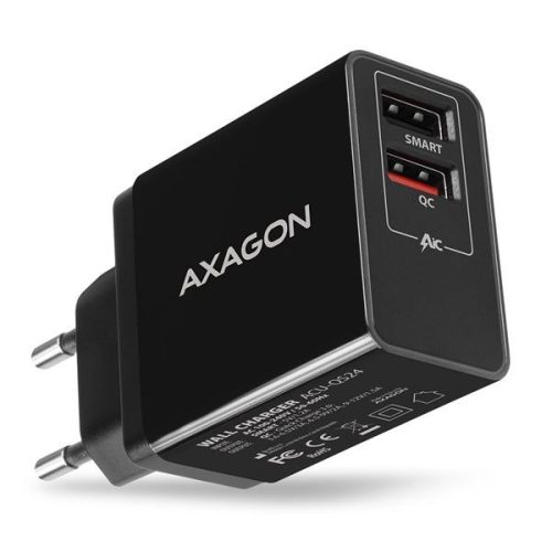  Axagon ACU-QS24 QC3.0 + 5V-1.2A hálózati töltő fekete 