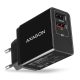  Axagon ACU-QS24 QC3.0 + 5V-1.2A hálózati töltő fekete 