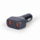  Gembird TA-U2QC3-CAR-01 2xUSB autós gyorstöltő QC3.0 36W fekete 