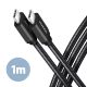  Axagon BUCM3-CM10AB Speed USB-C - USB-C adat- és töltőkábel 1m fekete 