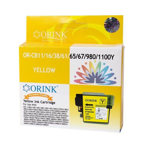  Orink CB11/LC980/LC1100XL utángyártott Brother tintapatron sárga (BROCB11YE) 