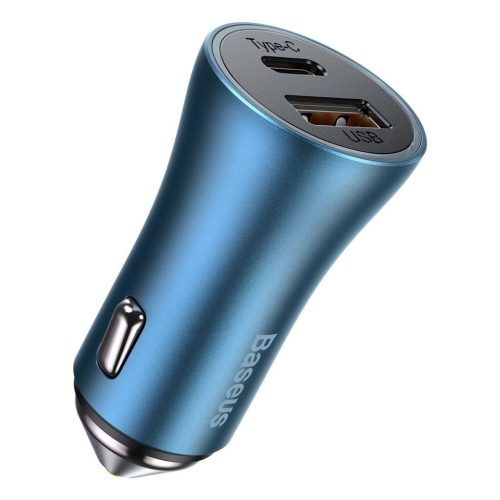  Baseus Golden Contactor Pro autós töltő, USB + USB-C, QC4.0  + PD, SCP, 40 W, kék (CCJD-03) 
