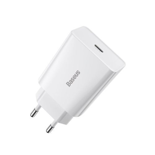  Baseus speed mini gyorstöltő, USB + USB-C, PD, 3A, 20W, fehér (CCFS-SN02) 