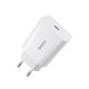  Baseus speed mini gyorstöltő, USB + USB-C, PD, 3A, 20W, fehér (CCFS-SN02) 