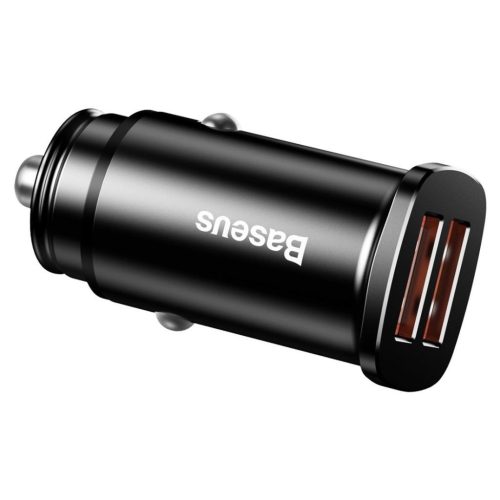  Baseus Square autós töltő 2xUSB QC3.0 5A, 30W, fekete (CCALL-DS01) 