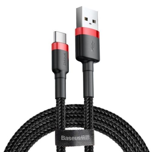 Baseus Cafule USB-A - USB-C kábel 0,5 m fekete-piros (CATKLF-A91) 