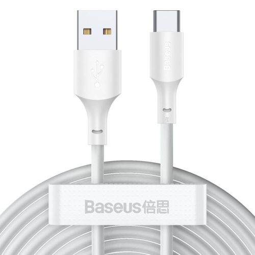  Baseus Simple Wisdom USB-A - USB-C kábel 2db 1.5m fehér 