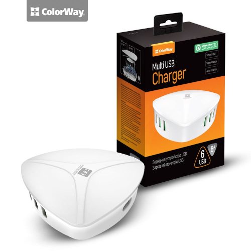  ColorWay 6 x USB Quick Charge 3 töltőállomás fehér (CW-CHS06QW) 
