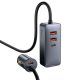 Baseus Share Together autós töltő hosszabbító kábellel 2xUSB-A, 2xUSB-C szürke (CCBT-A0G) 