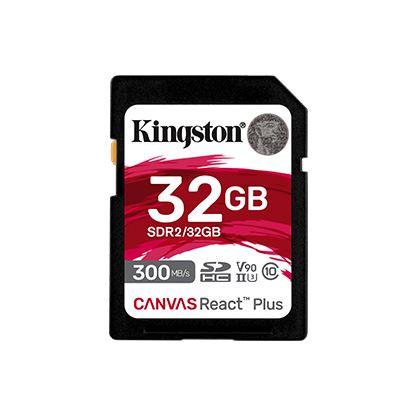  32GB SDHC Kingston Canvas React Plus CL10 UHS-II U3 V90 memóriakártya (SDR2/32GB) 