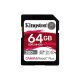  64GB SDXC Kingston Canvas React Plus CL10 UHS-II U3 V90 memóriakártya (SDR2/64GB) 