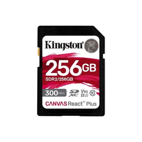  256GB SDHC Kingston Canvas React Plus CL10 UHS-II U3 V90 memóriakártya (SDR2/256GB) 